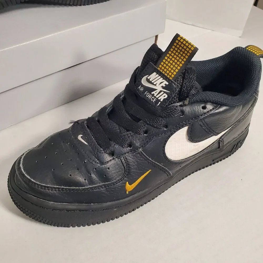 Nike Air‎ Force 1 LVB GS Black/White University Gold Size 5Y HF0095 001